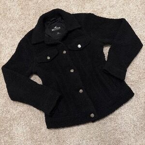 Y2K Vintage Hollister Sherpa Jacket | Black | XS
